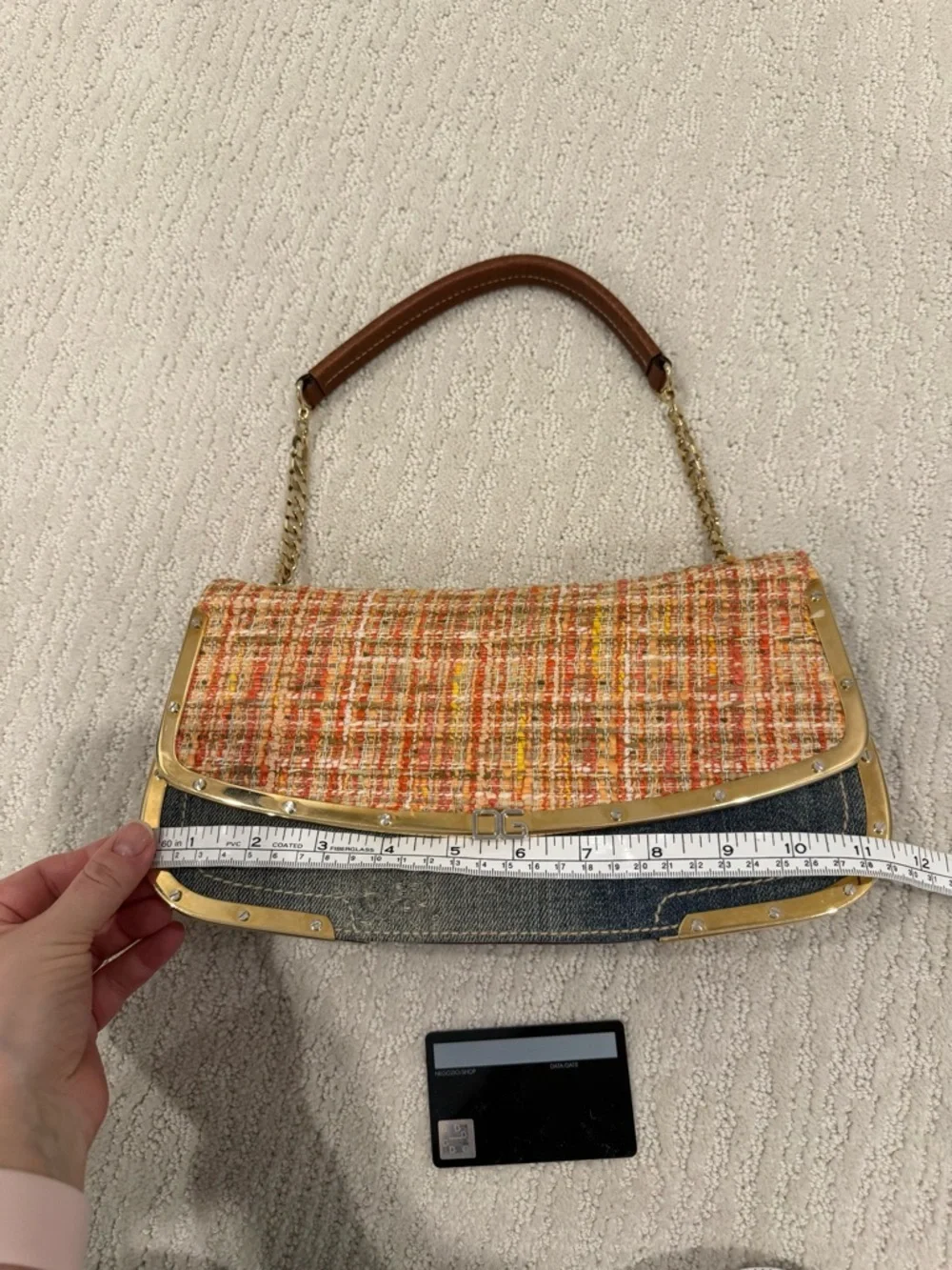 Dolce & Gabbana mixed material shoulder bag vintage y2k with authenticity card